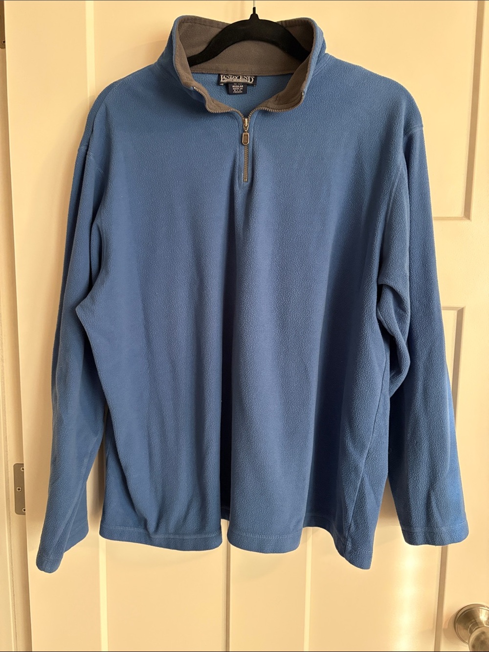 Lands' End Men’s Sky Blue Half-Zip Fleece Pullover